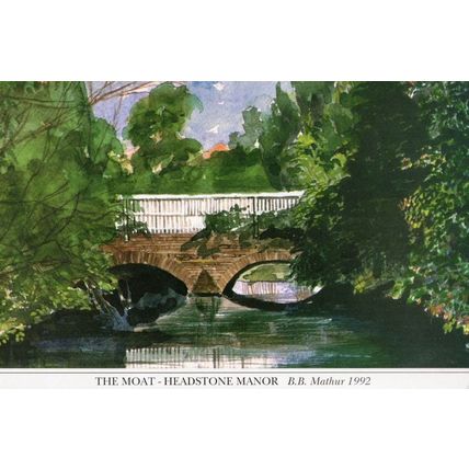 The Moat Headstone Manor Harrow Middlesex Painting Postcard