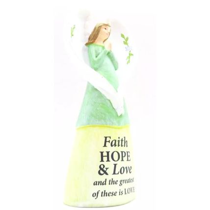 Angel Figurine 1 Cor 13:13 Faith Hope & Love 12.5 CM Gift Home Decor Jesus Love