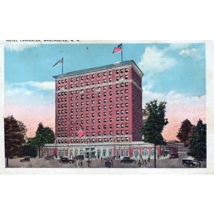 ZAYIX US Postcard Hotel Carpenter, Manchester NH Auburn Handstamp 0324M0180