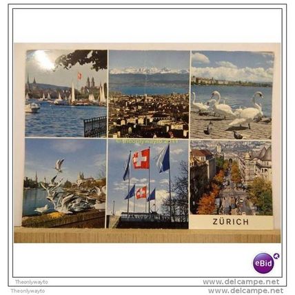 ZURICH, 6 SCENES, SWITZERLAND, Postcard