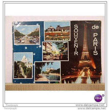 SOUVENIR DE PARIS, 6 SCENES, FRANCE, Postcard