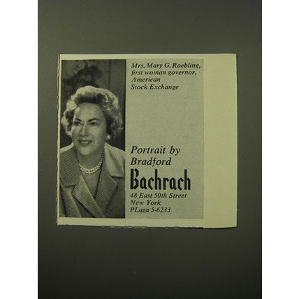 1960 Bachrach Photography Ad - Mrs. Mary G. Roebling, first woman governor
