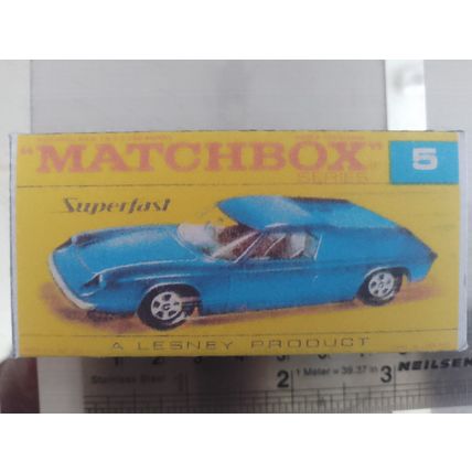 Matchbox - No5 Lotus Europa (Blue) - Replica / Repro Box