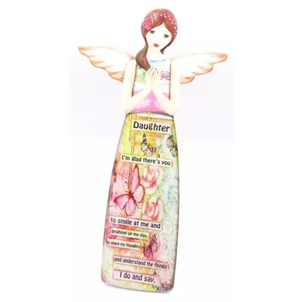 Daughter Porcelain Message Angel Plaque Freestanding or Wall 24 CM Gift Home