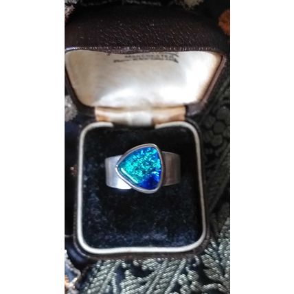 Antique Vintage 1940-s Silver 925 Butterfly Wings Ring Size US O, UK 7 1/2