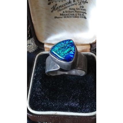 Antique Vintage 1940-s Silver 925 Butterfly Wings Ring Size US O, UK 7 1/2