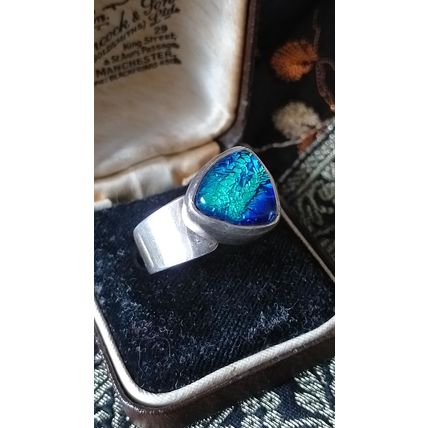 Antique Vintage 1940-s Silver 925 Butterfly Wings Ring Size US O, UK 7 1/2