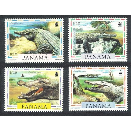 Panama WWF American Crocodile 4v 1997 MNH SG#1590-1593 MI#1787-1790 Sc#846 a-d