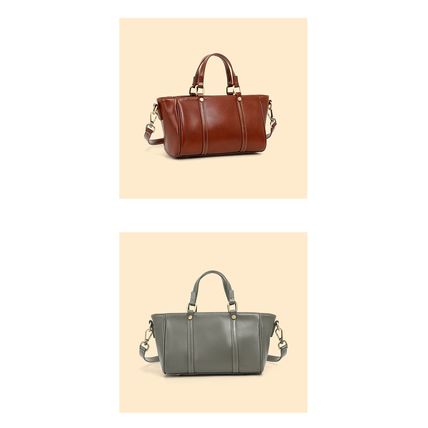 Genuine Leather Women Purses and Ladies Handbags Brown