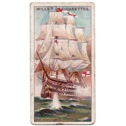 SINGLE WILLS CIGARETTE CARD CELEBRATED SHIPS 1911 NUMBER 11 H.M.S. VICTORY