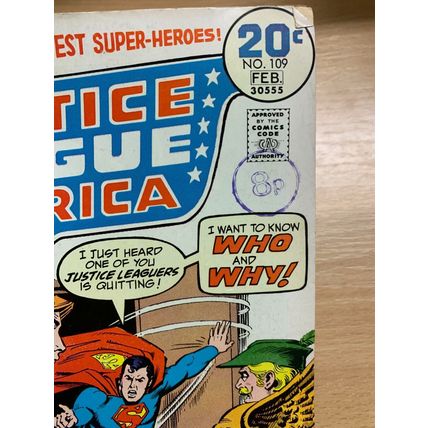 DC COMICS JUSTICE LEAGUE OF AMERICA #109 FEB 1974 (VFN) COMIC (LL)