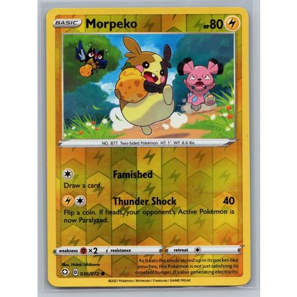 Pokemon Card Shining Fates #036 / 072 Morpeko Reverse Holo Cards