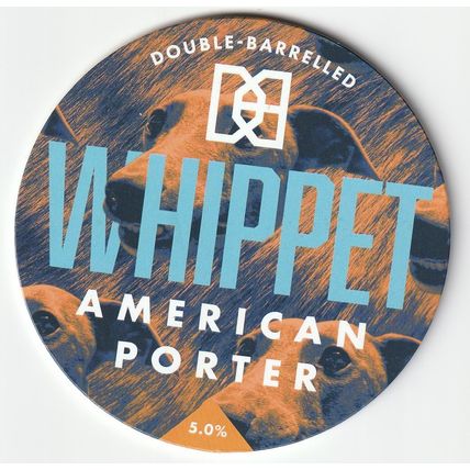 UNUSED KEG CLIP FRONT - DOUBLE BARRELLED BREWERY - WHIPPET AMERICAN PORTER