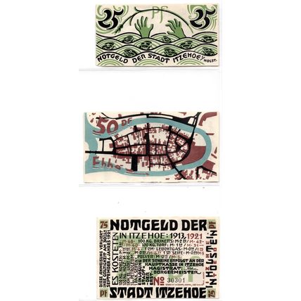 1921 Germany Itzehoe Notgeld Set of 4 Notes (1443)