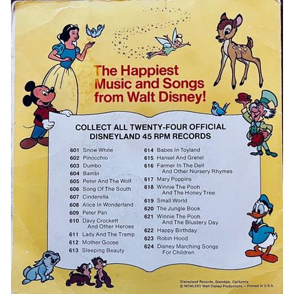 Snow White and the seven dwarfs Disneyland record 7" Vinyl 45 RPM - Vintage