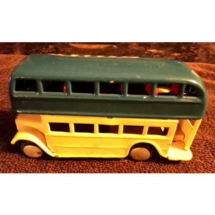Old Vintage friction powered Double Decker Bus 5" Long Working Condition 1960's