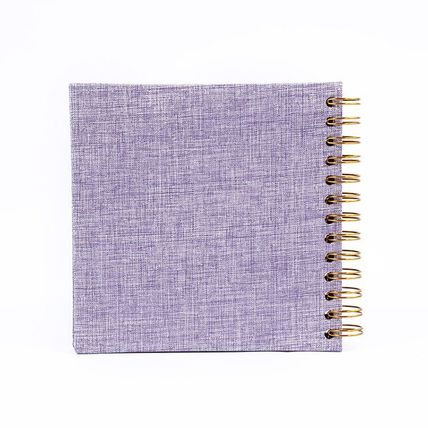 Woodside Home Living Linen Cover Scrap Book Style Photo Album 17cm x 17cm - Lila