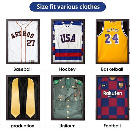 Jersey Display Frame Case Lockable, Large Sport Jersey Shadow Box with PU Covere