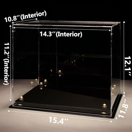 Putros Football Helmet Display Case Full Size with Mirror Back and Black Base Ac