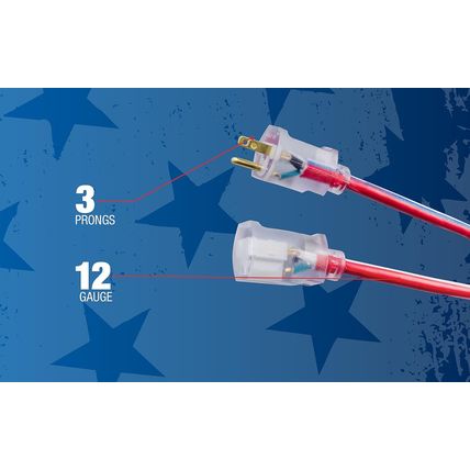 Southwire Heavy Duty Extension Cord, 100Ft, 12 Gauge, 3 Conductor, Water Resista