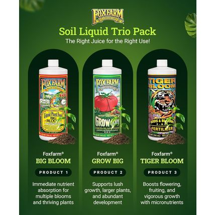 Fox Farm FX14049 Liquid Nutrient Trio Soil Formula: Big Bloom, Grow Big, Tiger B