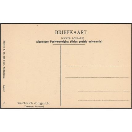 Walchersch Dorpgezicht, Domburg, Zeeland, c.1910 - FB den Boer Briefkaart