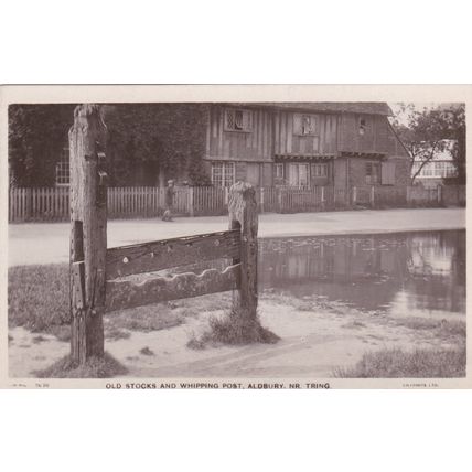 ED31 ALDBURY - OLD STOCKS AND WHIPPING POST. RP POSTCARD