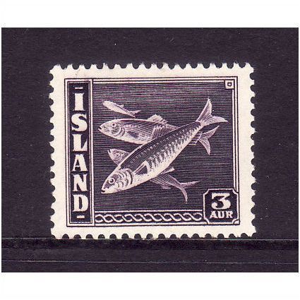 ICELAND 1939 3 AUR ATLANTIC HERRINE VIOLET SG243a M / MINT