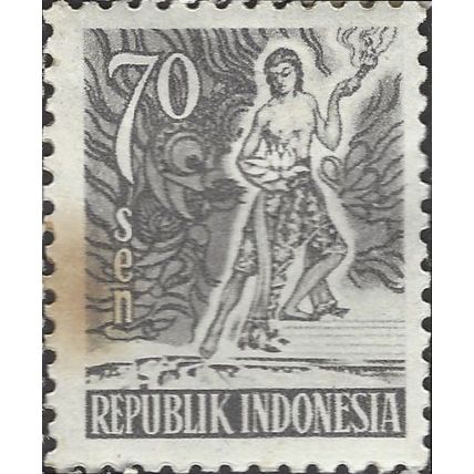 INDONESIA, Spirit of Indonesia, grey 1953, 70sen, #3