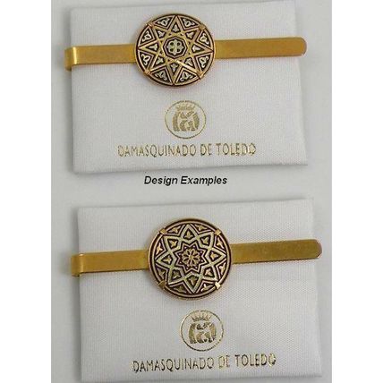 Damascene Gold Mens Tie Bar Star by Midas of Toledo Spain style 2602Star