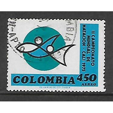 COLOMBIA 1974 WORLD SWIMMING CHAMPIONSHIP 4p.50 AQUATIC EMBLEM SG1356 FINE USED