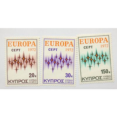 Cyprus Stamps Scott #380 To 382, Mint Never Hinged, Europa 1972