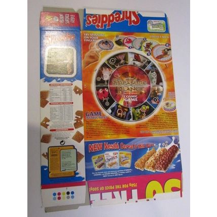 Nestle 2002 Shreddies Treasure Planet Cosmic Game Cereal Box Never Assembled 750