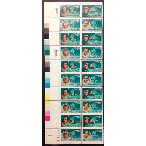 US Stamp #2386-89 mint: 1988 25c Antarctic Explorers - plate block 20 MNH