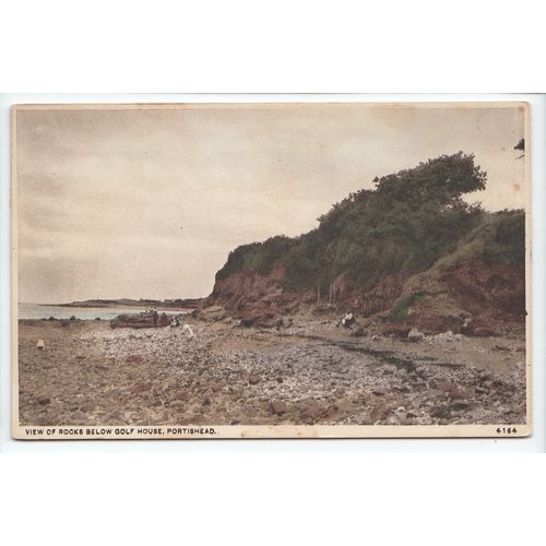 Portishead View of Rocks Below Golf Course Somerset 1937 L/Pub Postcard 4164