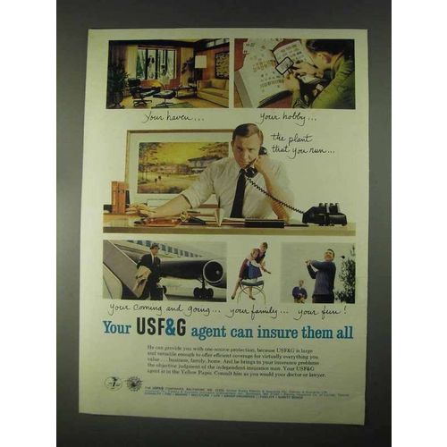 1967 USF&G Insurance Ad - Your Haven, Your Hobby