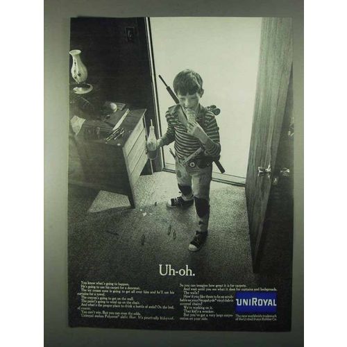 1967 Uniroyal Polycrest Olefin Fiber Ad - Uh-Oh