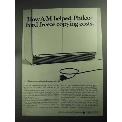 1968 A-M Copy Service Plan Ad - Philco-Ford Freeze