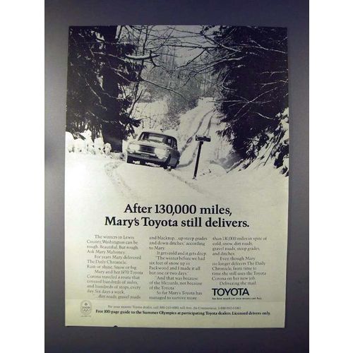 1972 Toyota Car Ad w/ 1970 Corona - Still Delivers