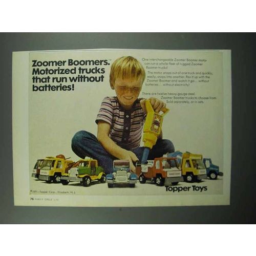 1972 Topper Toys Zoomer Boomers Motorized Trucks Ad