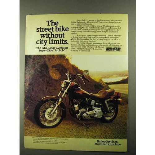 1980 Harley-Davidson Super Glide Fat Bob Motorcycle Ad - Street Bike