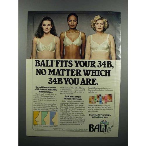 1983 Bali Bras Ad - No Matter Which 34B You Are