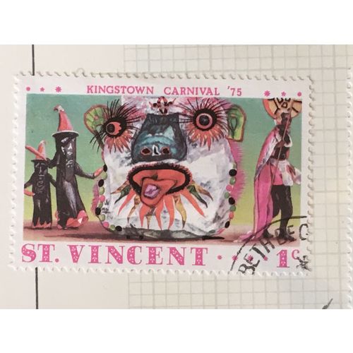 St Vincent 1975 Kingstown Carnival 1c Faces Used SG 415 Sc 401 postage stamp