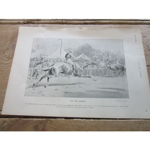 HORSE RACING Humour, cartoon..single page from a magazine of 1895