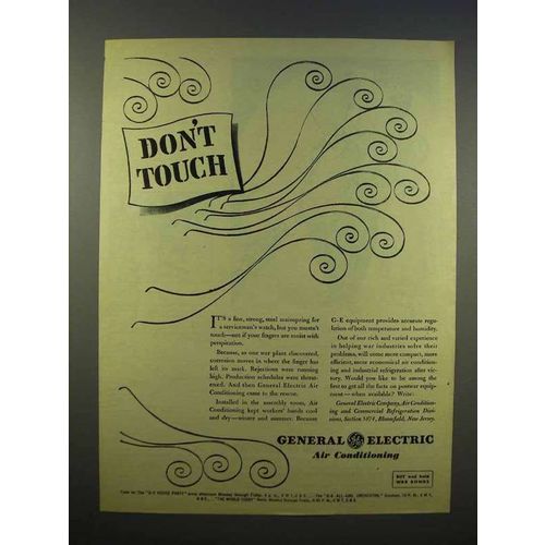 1945 General Electric Air Conditioning Ad - Don't Touch