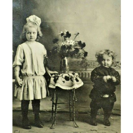 1910 Boy & Girl Florence & Edward Beck Vintage RPPC- Cyko Postcard (A3)