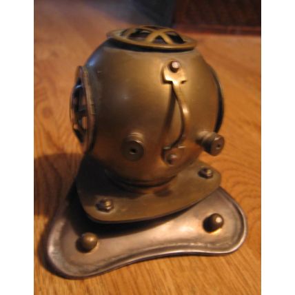 BRASS 3 1/2" H DEEP SEA SCUBA SET DIVING DIVER HELMET BREAST PLATES DECOR