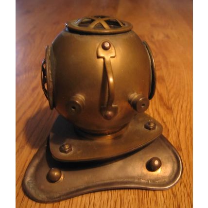 BRASS 3 1/2" H DEEP SEA SCUBA SET DIVING DIVER HELMET BREAST PLATES DECOR