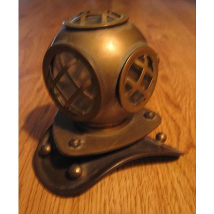 BRASS 3 1/2" H DEEP SEA SCUBA SET DIVING DIVER HELMET BREAST PLATES DECOR