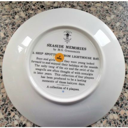 Crown Staffordshire Seaside Memories Ship Spotting From Lighthouse Bay Plate